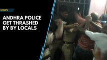 Caught on camera: Locals beat up policemen in Andhra Pradesh