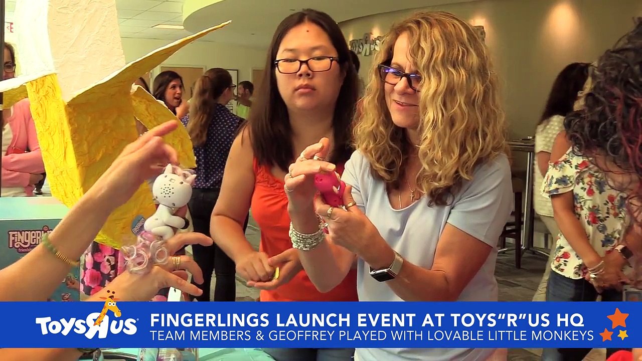 Toys R Us Plays with Fingerlings and a Banana Pinata at Launch Event