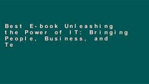 Best E-book Unleashing the Power of IT: Bringing People, Business, and Technology Together (Wiley