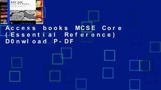 Access books MCSE Core (Essential Reference) D0nwload P-DF