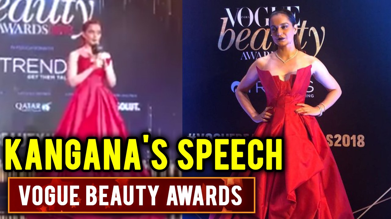 Kangana Ranaut 'Thank You' SPEECH For Winning Beauty of the Year Award | Vogue Beauty Awards 2018