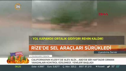 Rize'de sel etkisini artırdı