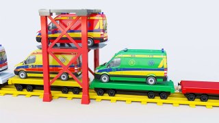 LEARN COLORS FOR KIDS | Emergency Cars on a Toy Train | Babies Educational Video