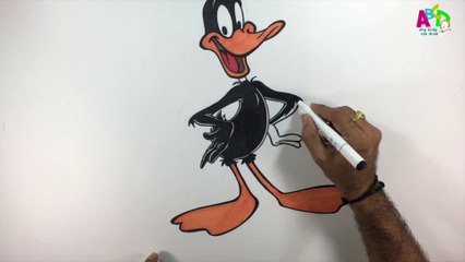 How to Draw Daffy Duck || Learn to draw & Color Daffy Duck in easy steps #abcdanybodycandraw