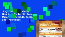 Any Format For Kindle  How to Write Terrific Training Materials: Methods, Tools, and Techniques