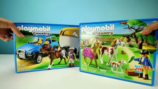 Playmobil Horse Trailer and Paddock Stable Barn Playset Fun Animal Toys Video For Kids