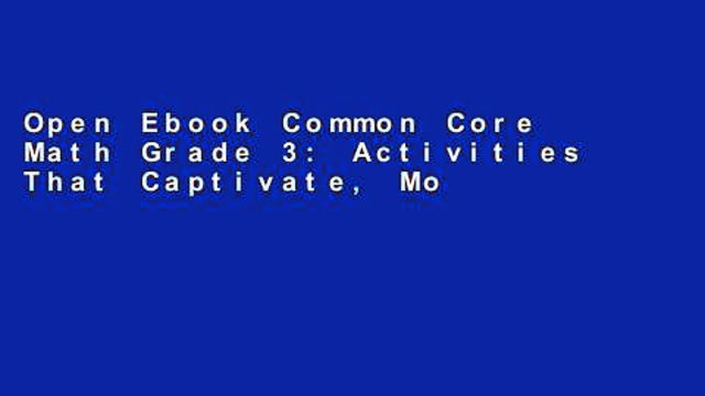 Open Ebook Common Core Math Grade 3: Activities That Captivate, Motivate Reinforce online