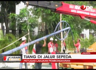 19 Tiang di Jalur Sepeda Dibongkar