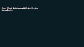Open EBook Quickbooks 2007: the Missing Manual online