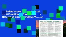 Unlimited acces Microsoft Excel 2016 Functions   Formulas Quick Reference Card - Windows Version