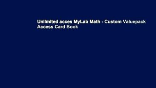 Unlimited acces MyLab Math - Custom Valuepack Access Card Book