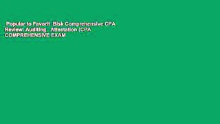 Popular to Favorit  Bisk Comprehensive CPA Review: Auditing   Attestation (CPA COMPREHENSIVE EXAM