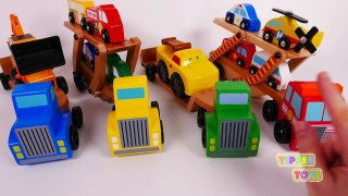 Learn Colors with Backhoe Tror and Ambulance Building Blocks for Kids
