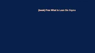 [book] Free What is Lean Six Sigma