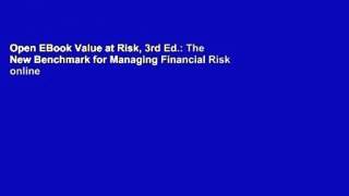 Open EBook Value at Risk, 3rd Ed.: The New Benchmark for Managing Financial Risk online