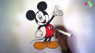 How to Draw Mickey Mouse II Draw & Color Mickey Mouse in easy steps #abcdanybodycandraw