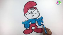 How to Draw Papa Smurf II Learn to draw & Color Papa Smurf in easy steps #abcdanybodycandraw