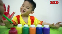Learn colors for kids body paint Finger Family Songs Nursery rhymes for toddlers & babies