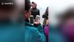 Man surprises girlfriend with proposal in front of Alaska glacier
