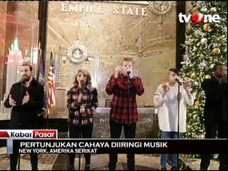 Gemerlap Pertunjukan Cahaya di Gedung Pencakar Langit