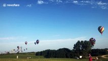 Hot air balloons bounce over Iowa in colourful timelapse