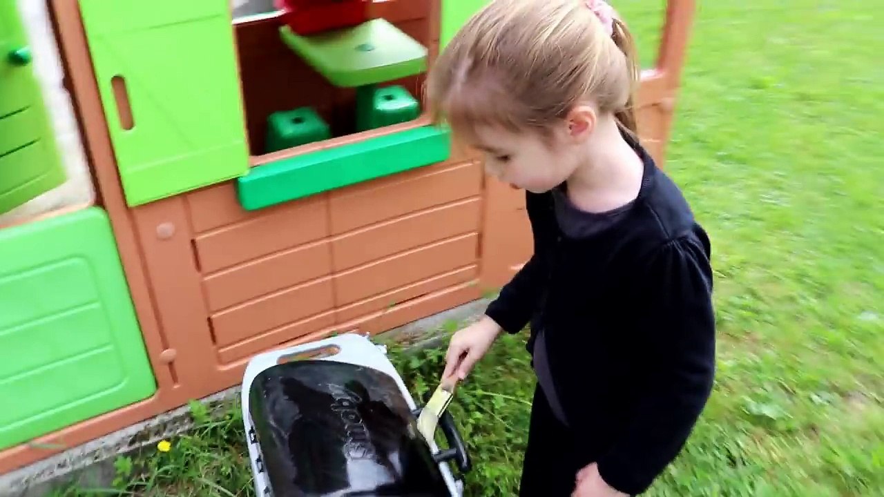 Cabane d'extérieur Maison duplex pour enfant et barbecue SMOBY ! Nettoyage de Printemps Outdoor