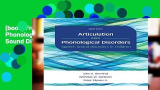 [book] Free Articulation and Phonological Disorders: Speech Sound Disorders in Children