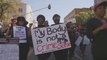 South African women protest against gender-based violence