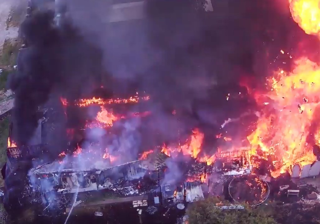 Propane Tank Explodes in Texas Fire