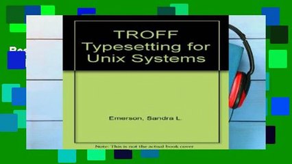 Best E-book TROFF Typesetting for Unix Systems D0nwload P-DF