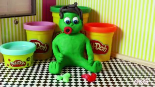 Green Baby Superheroes in LEARNING NUMBERS FROM 1 TO 9 Play Doh Stop Motion Video For Kids
