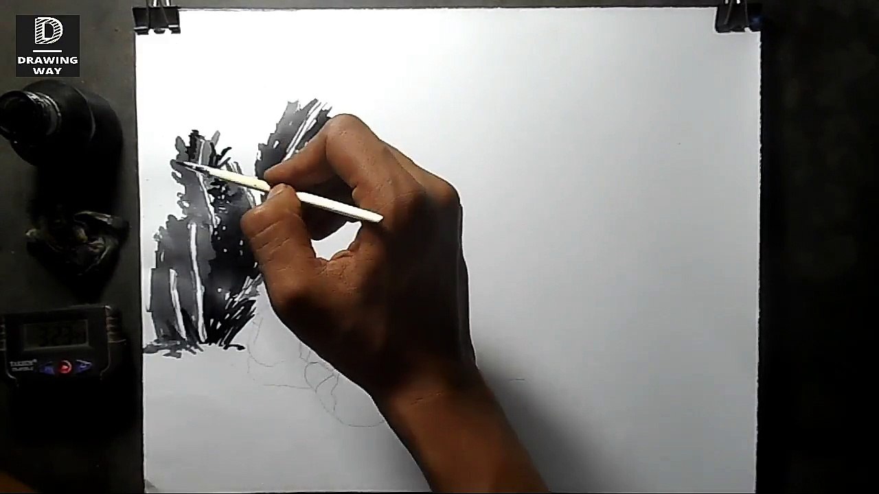 How to draw Ink drawing_Two boys are fishing in the pond ( 181 )