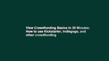 View Crowdfunding Basics In 30 Minutes: How to use Kickstarter, Indiegogo, and other crowdfunding