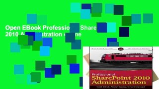 Open EBook Professional SharePoint 2010 Administration online
