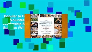 Popular to Favorit  The Volunteer Management Handbook: Leadership Strategies for Success (Wiley