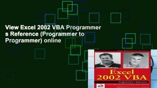 View Excel 2002 VBA Programmer s Reference (Programmer to Programmer) online