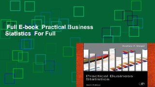 Full E-book  Practical Business Statistics  For Full