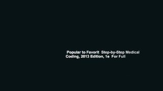 Popular to Favorit  Step-by-Step Medical Coding, 2013 Edition, 1e  For Full