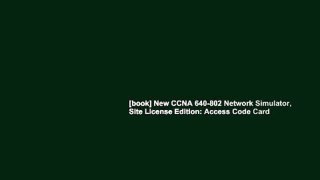 [book] New CCNA 640-802 Network Simulator, Site License Edition: Access Code Card