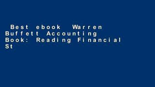 Best ebook  Warren Buffett Accounting Book: Reading Financial Statements for Value Investing