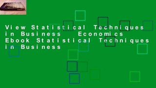 View Statistical Techniques in Business   Economics Ebook Statistical Techniques in Business