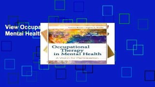 View Occupational Therapy in Mental Health Ebook