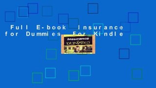 Full E-book  Insurance for Dummies  For Kindle