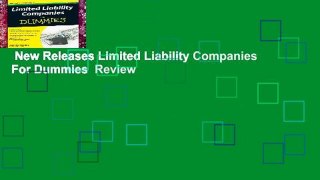 New Releases Limited Liability Companies For Dummies  Review