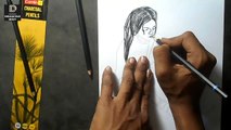 How to draw Bengali Girl step by step with charcoal pencils ( 177 )