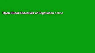Open EBook Essentials of Negotiation online