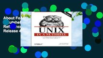 About For Books  UNIX in a Nutshell: A Desktop Quick Reference for System V Release 4 and Solaris