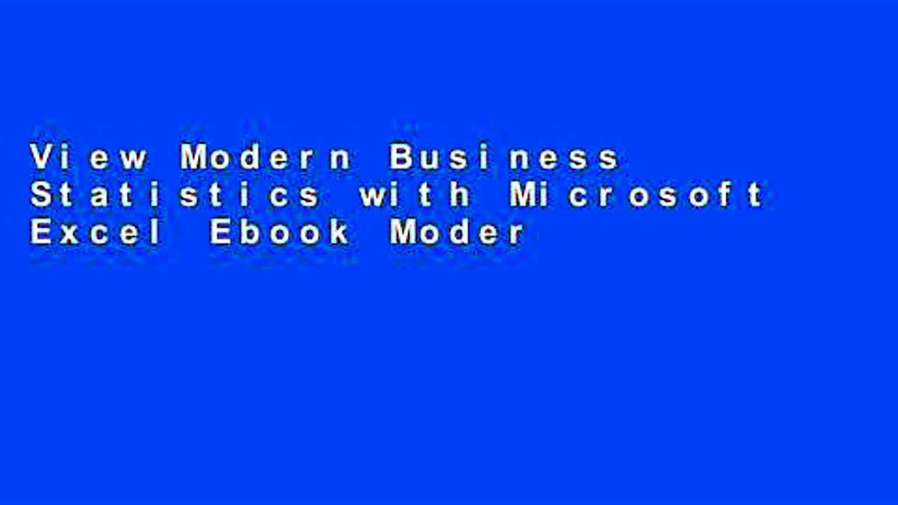 View Modern Business Statistics with Microsoft Excel Ebook Modern Business Statistics with