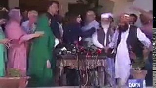 Molana abdul ghafoor khaideri got angry over APC to insist for talking with madia watch