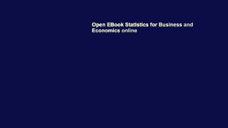 Open EBook Statistics for Business and Economics online